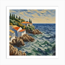 Houses By The Sea Art Print