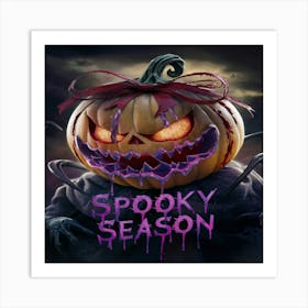 halloween scary pumpkin Art Print