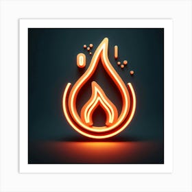 Neon Fire Sign 1 Art Print