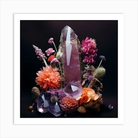 Flowers and Crystals 5 Art Print