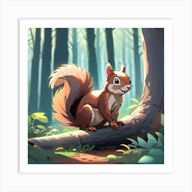 Squirrel In The Forest 20 Art Print