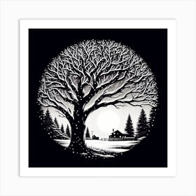 Tree In The Snow 2 Art Print