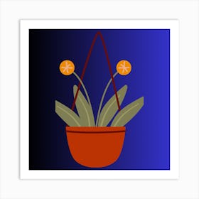 Hanging Pot Of Flowers Art Print