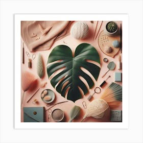 Large Monstera leaf 13 Art Print