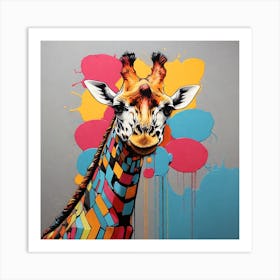 Pop Art graffiti giraffe 1 Art Print