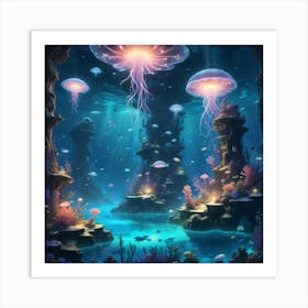 Pikaso Texttoimage Ocean Dreamscape Design A Surreal Underwater Scene Art Print