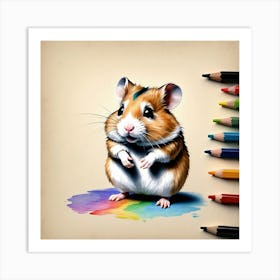 Hamster Drawing 3 Art Print