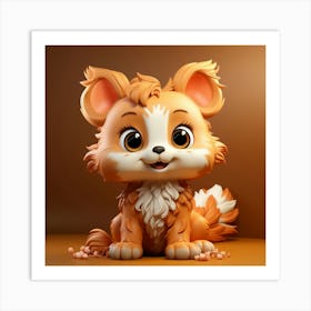 Fox 3d Model Art Print