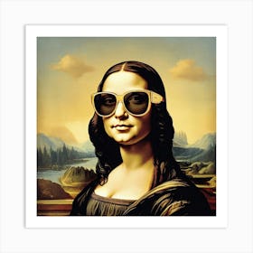  Funny Mona Lisa Meme Shades Sun Glasses Internet Meme 1 Art Print