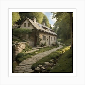 Cottage In The Woods 2 Art Print