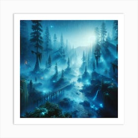 Forest At Night Art Print