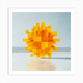 Pixelated Sun Art Print