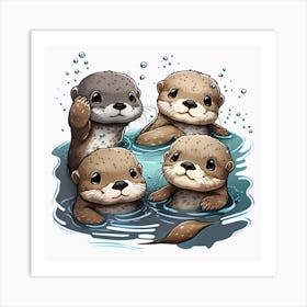 Otters 1 Art Print