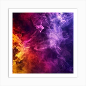 Abstract Colorful Smoke Background Art Print