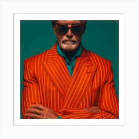 Man In Orange Suit Art Print