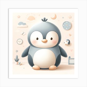 Plushy Penguin Art Print