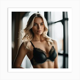 beautiful blonde girl in lingerie 8 Art Print