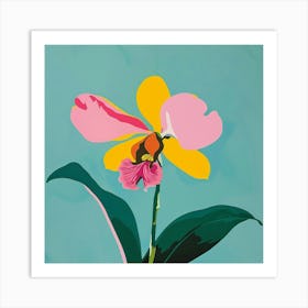 Monkey Orchid 2 Square Flower Illustration Art Print