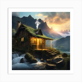 Cabin In The Mountains 7 Art Print