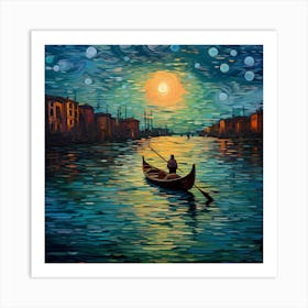 Venice Starry Night Art Print