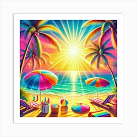 Beach Scene Art Print