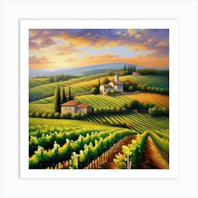 Vineyards In Tuscany 11 Art Print