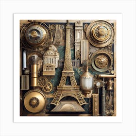 Firefly A Modern Paris, France Vintage Flatlay 83011 Art Print