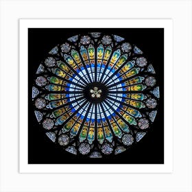 Mandala Floral Wallpaper Rose Window Strasbourg Cathedral France Art Print