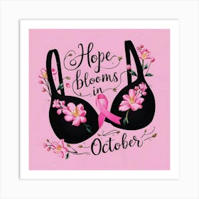 Women Breast Cancer Awareness background in Pink Ribbon international symbol for month October clipart and poster clipart and wall art 29 Art Print