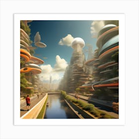 Futuristic City 255 Art Print