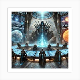 A Science Fiction Depiction Of The High Council Of 1 Art Print