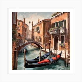 183018 Beautiful Venice Canals With Gondolas And Bridges, Xl 1024 V1 0 Art Print