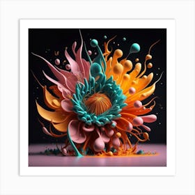 Splash flowers spring 1 Art Print