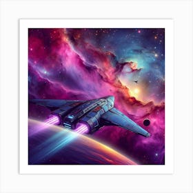 Spaceship In Space 9 Art Print