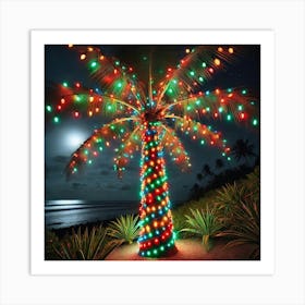 Festive Palm Tree Art Print