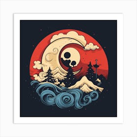 Moon And Stars Art Print