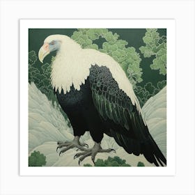 Ohara Koson Inspired Bird Painting Vulture 3 Square Art Print