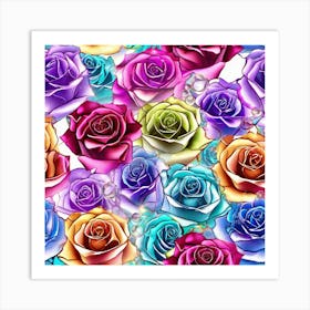 Colorful Roses 34 Art Print