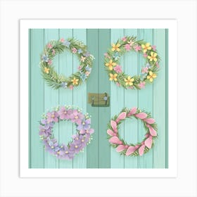 Spring Wreaths Art Print