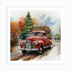 Christmas Truck Art Print