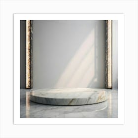 Marble Table In A Room 2 Art Print