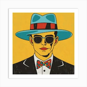 Man In Hat , pop art Art Print