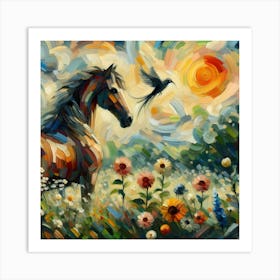 Horse In The Meadow 6 Art Print