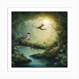 Birds In The Forest Art Print