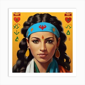 Woman With A Headdress Art Print