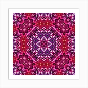 Ethnic Pattern Pink And Purple Art Print