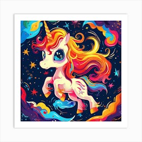 Unicorn Jumps In The Sky Art Print