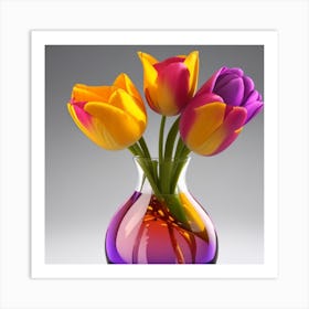 Tulips In A Vase4 Art Print