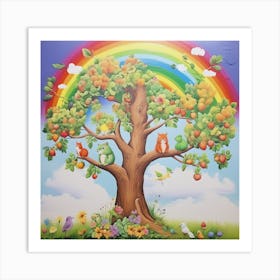 Rainbow Tree3 Art Print