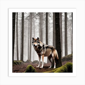 Wolf In The Forest 41 Art Print